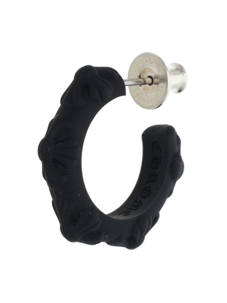 Chrome Hearts Rubber Hoop Cross Sml Band Silicone Earrings 865$